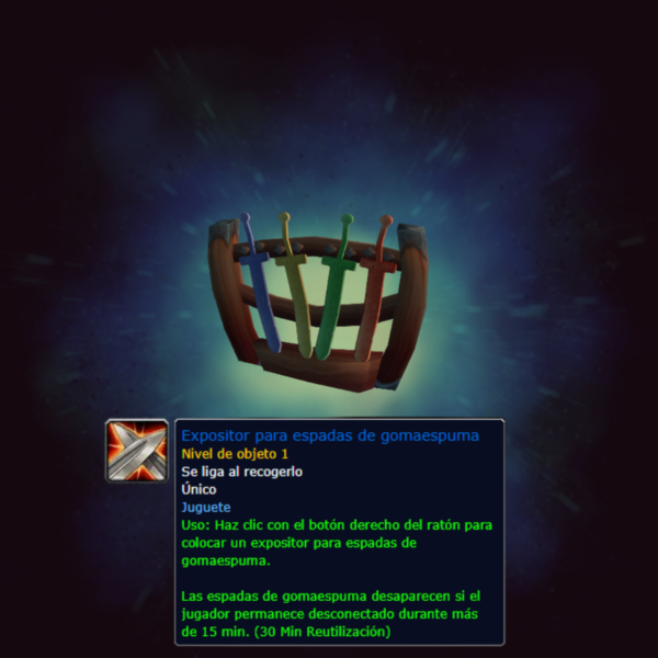 Expositor para espadas de gomaespuma